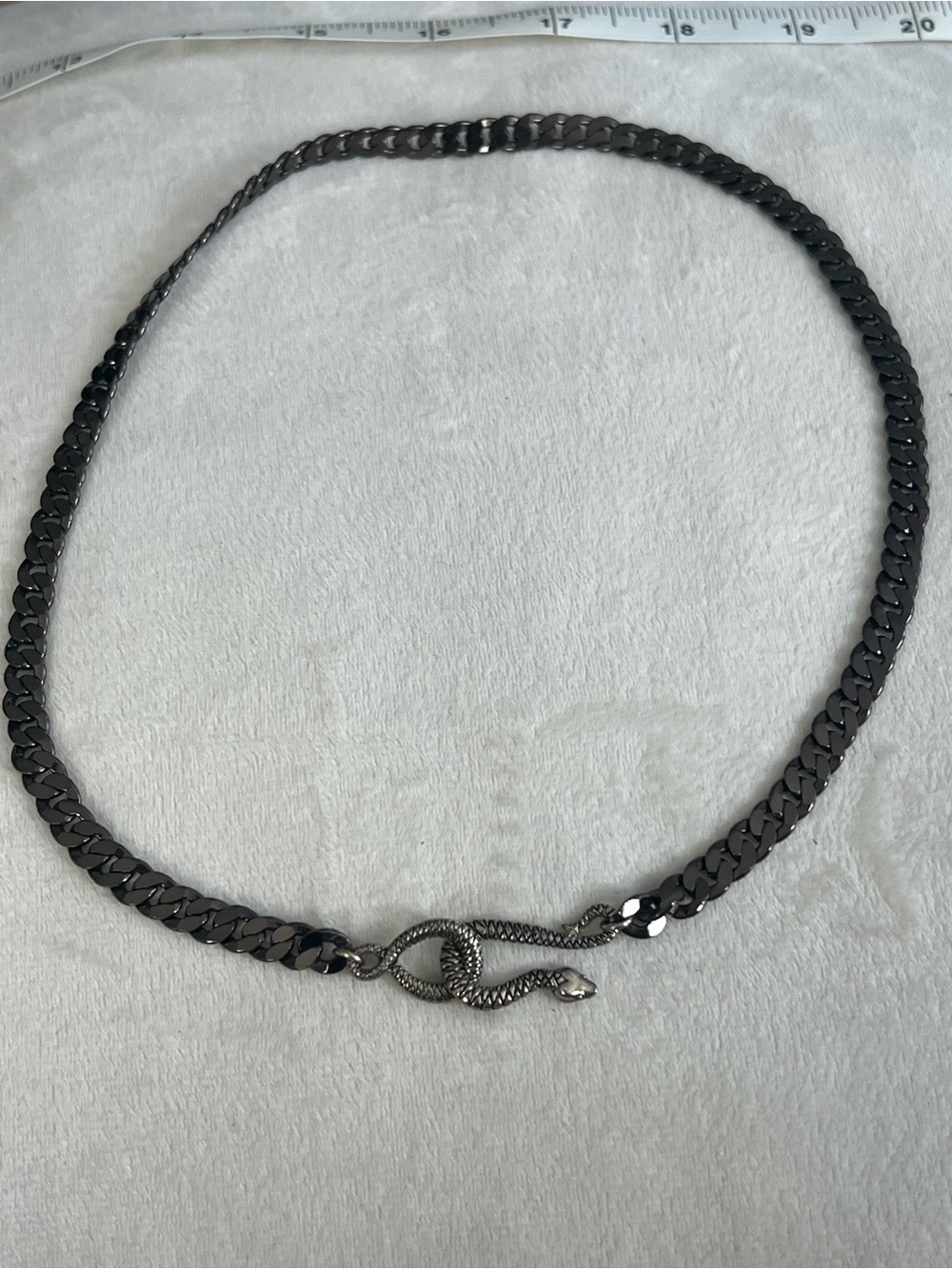 Gunmetal Chain Necklace with Snake Clasp
